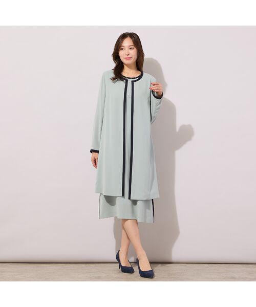 PISANO / ピサーノ ノーカラージャケット | 【セットアップ対応】パイピング切り替えガウンジャケット | 詳細9
