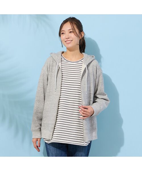 PISANO / ピサーノ パーカー | 【手洗いOK】PISANOエンブレム刺繍入りメランジパーカー（グレー）