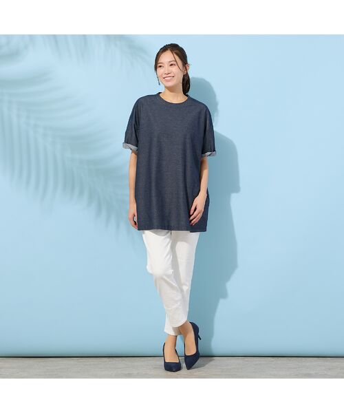 PISANO / ピサーノ カットソー | 【手洗いOK】Jカミーチェニットデニム・コクーンカットソー | 詳細3