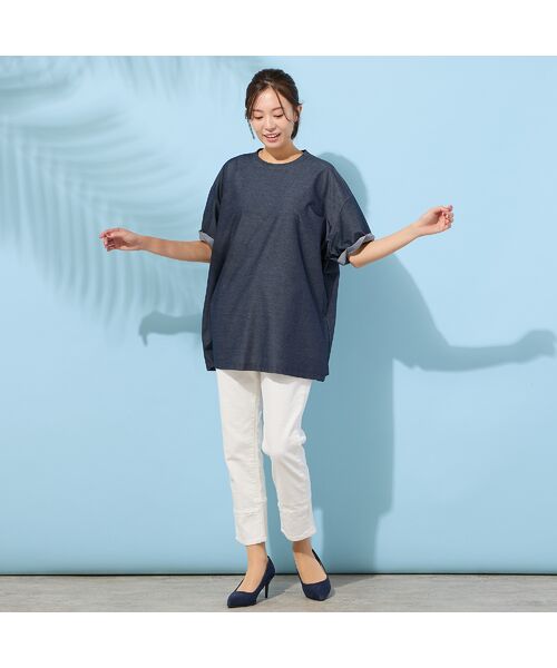 PISANO / ピサーノ カットソー | 【手洗いOK】Jカミーチェニットデニム・コクーンカットソー | 詳細4