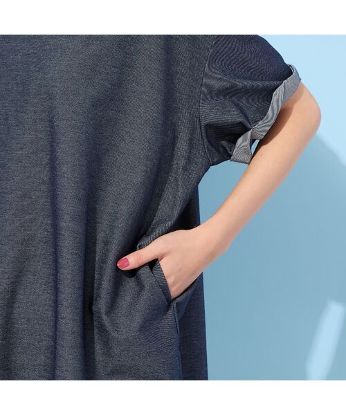 PISANO / ピサーノ カットソー | 【手洗いOK】Jカミーチェニットデニム・コクーンカットソー | 詳細9