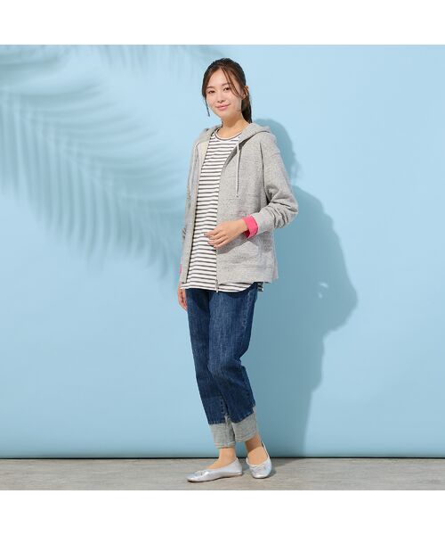 PISANO / ピサーノ カットソー | 【手洗いOK・綿100％・接触冷感・紫外線防止】ラウンドヘムボーダートップ | 詳細8