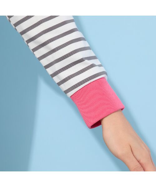 PISANO / ピサーノ カットソー | 【手洗いOK・綿100％・接触冷感・紫外線防止】ラウンドヘムボーダートップ | 詳細9