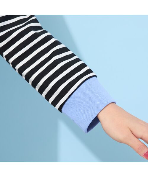 PISANO / ピサーノ カットソー | 【手洗いOK・綿100％・接触冷感・紫外線防止】ラウンドヘムボーダートップ | 詳細16