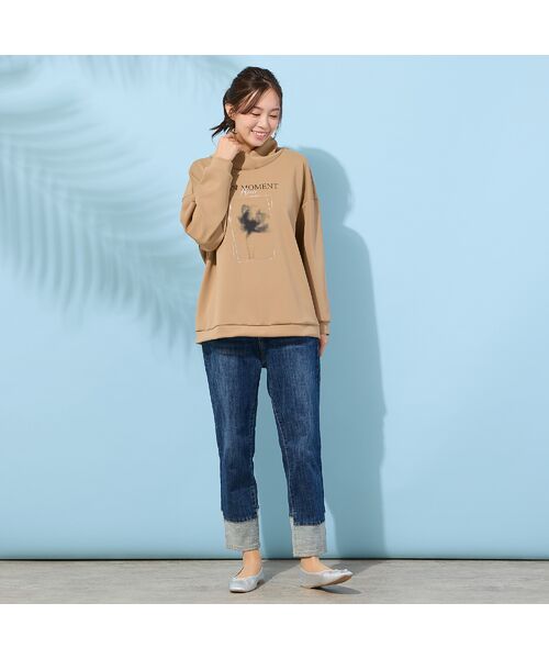 PISANO / ピサーノ カットソー | 【手洗いOK】フラワープリントハイネックトップ | 詳細1