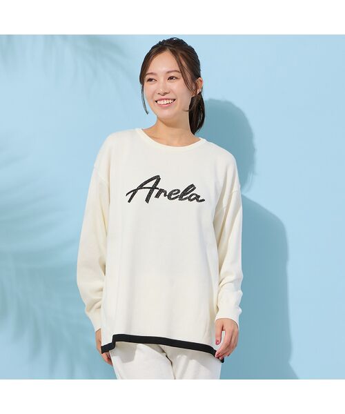 PISANO / ピサーノ ニット・セーター | 【手洗いOK】『Anela』スパンコール刺繍ニット（オフ）