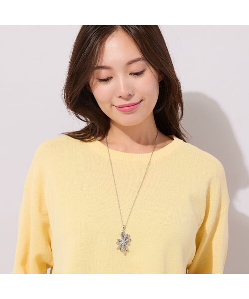 PISANO / ピサーノ ネックレス・ペンダント・チョーカー | フラワーモチーフシルバー調ネックレス（シルバー）