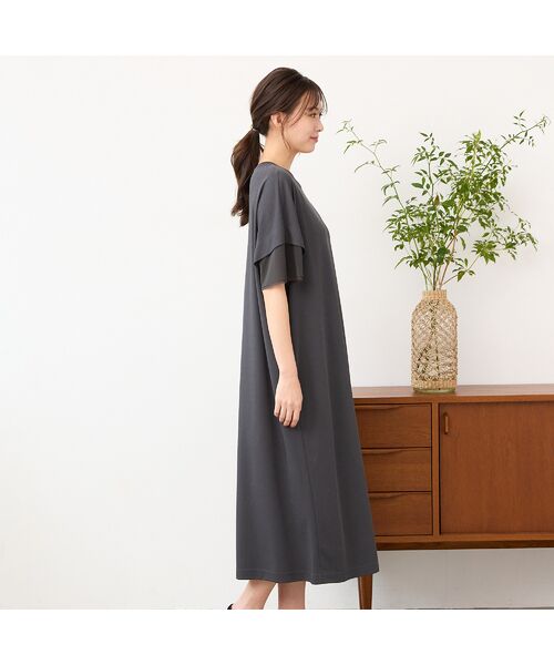 PISANO / ピサーノ ミニ丈・ひざ丈ワンピース | 【手洗いOK・吸水速乾・接触冷感・遮熱】ボクシーシルエットワンピース | 詳細1