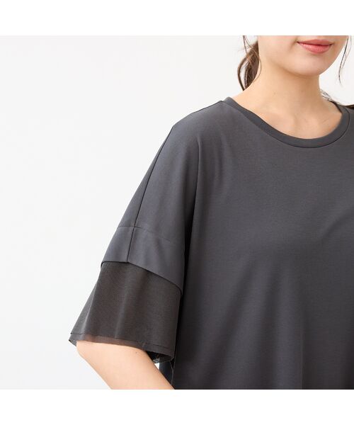 PISANO / ピサーノ ミニ丈・ひざ丈ワンピース | 【手洗いOK・吸水速乾・接触冷感・遮熱】ボクシーシルエットワンピース | 詳細7