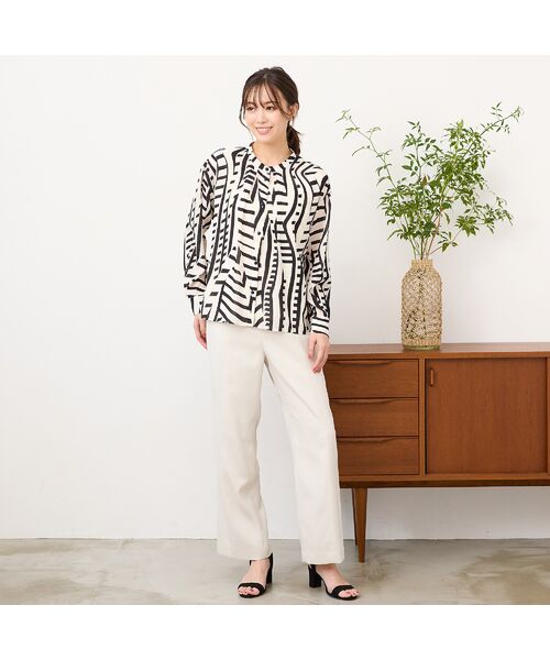 PISANO / ピサーノ シャツ・ブラウス | 【手洗いOK】幾何プリント・3Wayブルゾンブラウス | 詳細3