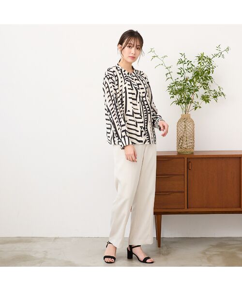 PISANO / ピサーノ シャツ・ブラウス | 【手洗いOK】幾何プリント・3Wayブルゾンブラウス | 詳細4
