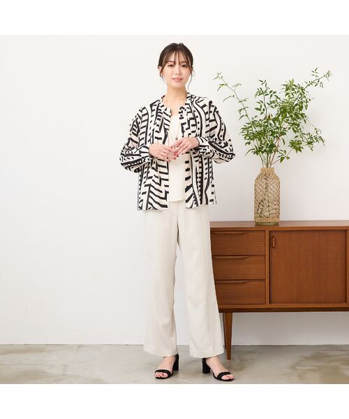 PISANO / ピサーノ シャツ・ブラウス | 【手洗いOK】幾何プリント・3Wayブルゾンブラウス | 詳細8
