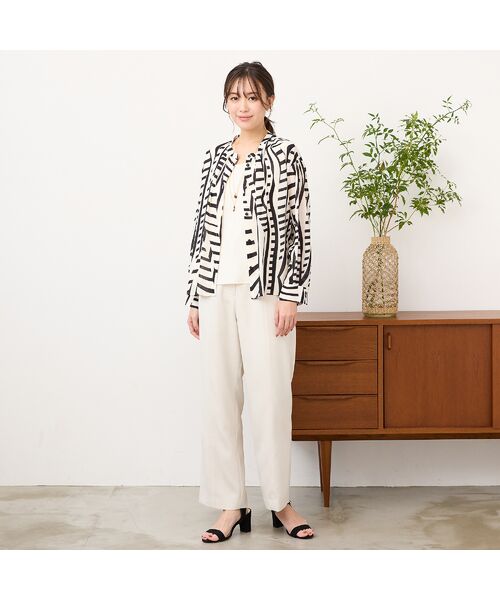 PISANO / ピサーノ シャツ・ブラウス | 【手洗いOK】幾何プリント・3Wayブルゾンブラウス | 詳細9