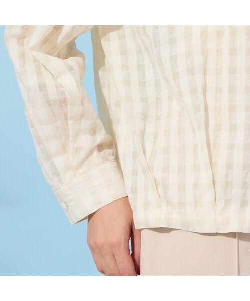 PISANO / ピサーノ シャツ・ブラウス | 【手洗いOK】シズルチェック・バルーンヘムブラウス | 詳細8