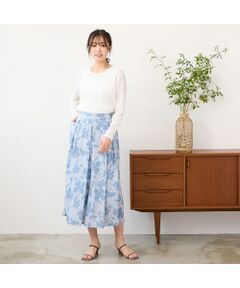 PISANO / ピサーノ ショート・ハーフ・半端丈パンツ | 【手洗いOK・セットアップ対応】フラワープリントキュロットパンツ