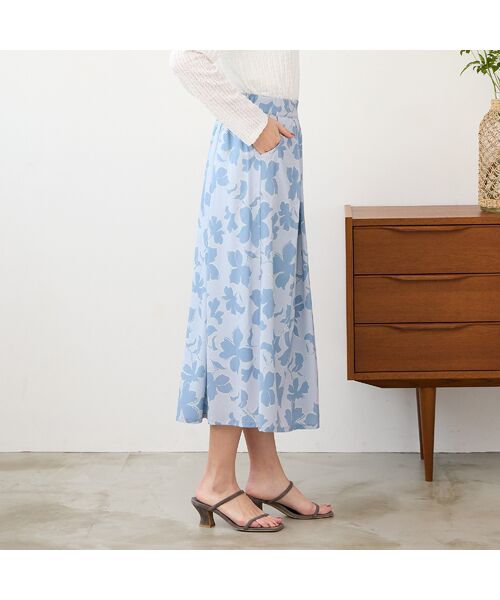 PISANO / ピサーノ ショート・ハーフ・半端丈パンツ | 【手洗いOK・セットアップ対応】フラワープリントキュロットパンツ | 詳細1