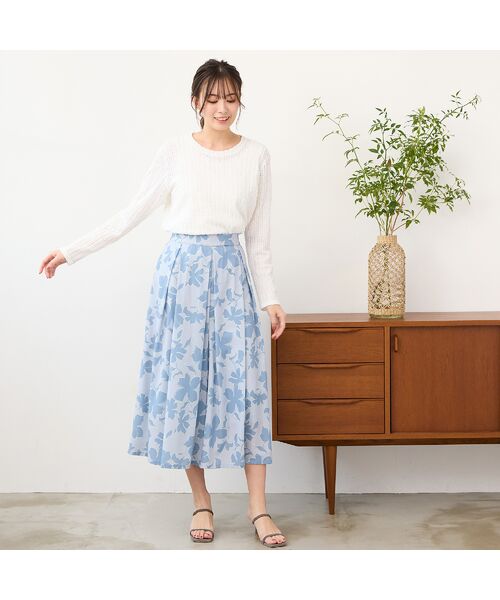 PISANO / ピサーノ ショート・ハーフ・半端丈パンツ | 【手洗いOK・セットアップ対応】フラワープリントキュロットパンツ | 詳細3