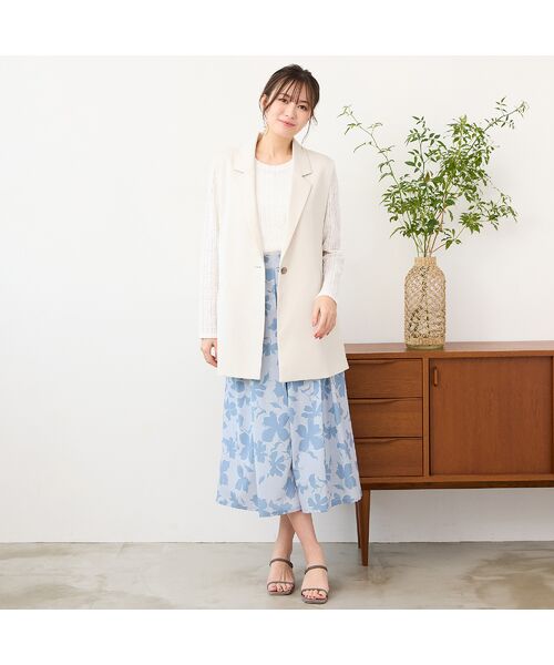 PISANO / ピサーノ ショート・ハーフ・半端丈パンツ | 【手洗いOK・セットアップ対応】フラワープリントキュロットパンツ | 詳細5