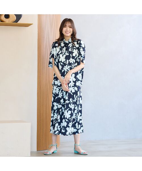 PISANO / ピサーノ ショート・ハーフ・半端丈パンツ | 【手洗いOK・セットアップ対応】フラワープリントキュロットパンツ | 詳細7