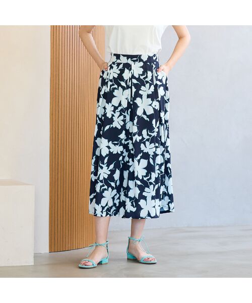 PISANO / ピサーノ ショート・ハーフ・半端丈パンツ | 【手洗いOK・セットアップ対応】フラワープリントキュロットパンツ | 詳細10