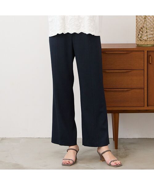PISANO / ピサーノ その他パンツ | 【紫外線防止・セットアップ対応】リネンツイルパンツ（ダークブルー）