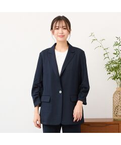 PISANO / ピサーノ テーラードジャケット | 【紫外線防止・セットアップ対応】ピークドラペル・ギャザースリーブジャケット
