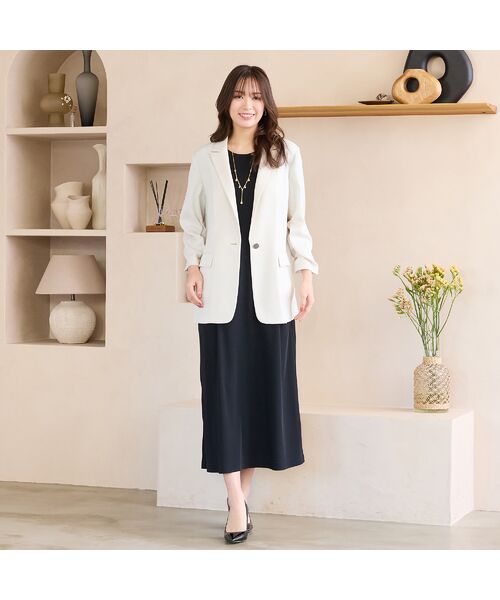 PISANO / ピサーノ テーラードジャケット | 【紫外線防止・セットアップ対応】ピークドラペル・ギャザースリーブジャケット | 詳細1