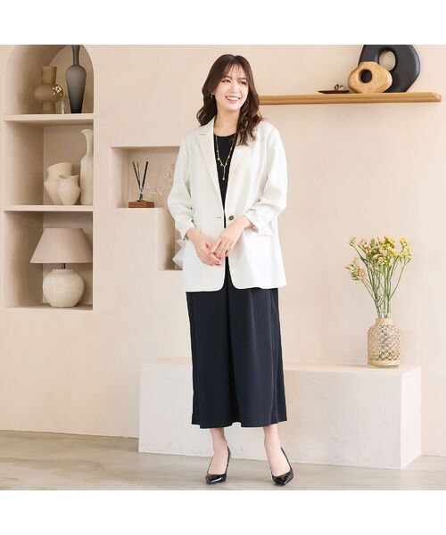 PISANO / ピサーノ テーラードジャケット | 【紫外線防止・セットアップ対応】ピークドラペル・ギャザースリーブジャケット | 詳細2