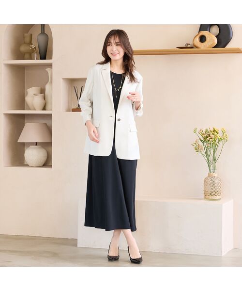 PISANO / ピサーノ テーラードジャケット | 【紫外線防止・セットアップ対応】ピークドラペル・ギャザースリーブジャケット | 詳細3