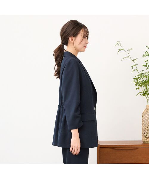 PISANO / ピサーノ テーラードジャケット | 【紫外線防止・セットアップ対応】ピークドラペル・ギャザースリーブジャケット | 詳細4