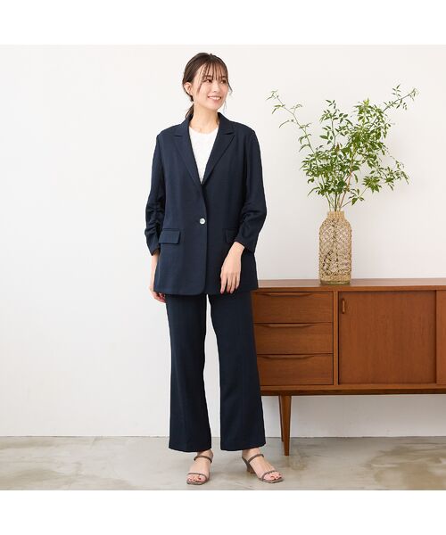 PISANO / ピサーノ テーラードジャケット | 【紫外線防止・セットアップ対応】ピークドラペル・ギャザースリーブジャケット | 詳細8