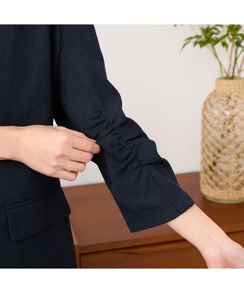 PISANO / ピサーノ テーラードジャケット | 【紫外線防止・セットアップ対応】ピークドラペル・ギャザースリーブジャケット | 詳細10