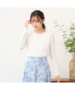 PISANO / ピサーノ カットソー | 【手洗いOK】シアーレース・クルーネックカットソー