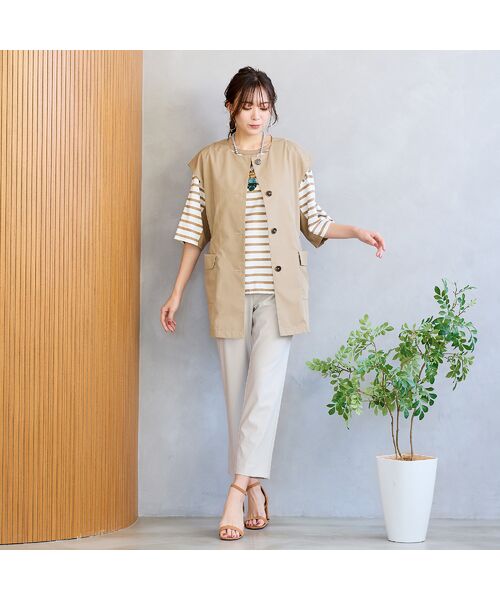 PISANO / ピサーノ ベスト | 【手洗いOK・セットアップ対応】タイプライター・ラウンドネックジレ | 詳細3