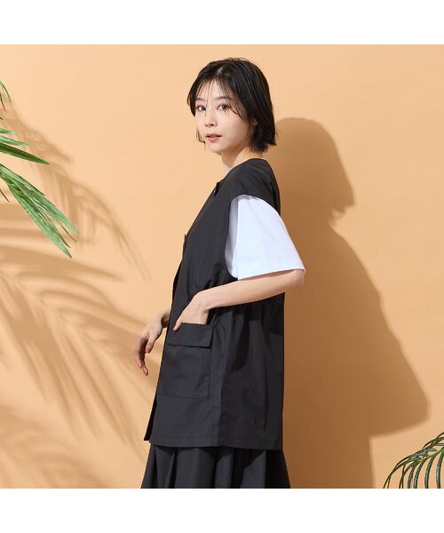 PISANO / ピサーノ ベスト | 【手洗いOK・セットアップ対応】タイプライター・ラウンドネックジレ | 詳細5