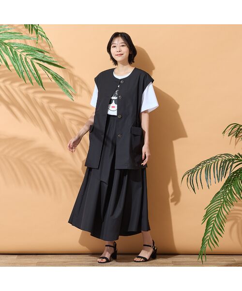 PISANO / ピサーノ ベスト | 【手洗いOK・セットアップ対応】タイプライター・ラウンドネックジレ | 詳細14