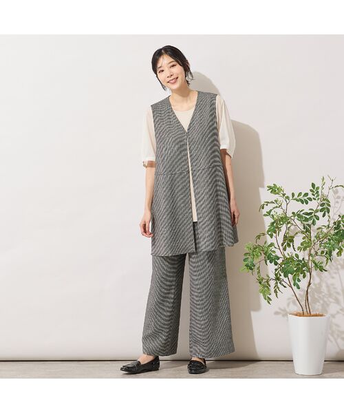 PISANO / ピサーノ ベスト | 【手洗いOK・セットアップ対応】カラミVネックジレ | 詳細7