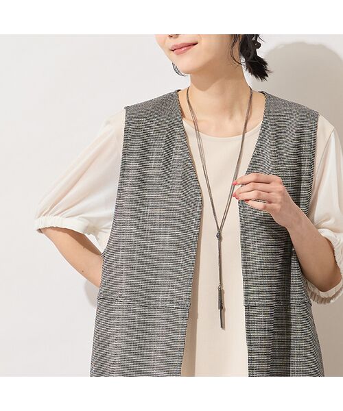 PISANO / ピサーノ ベスト | 【手洗いOK・セットアップ対応】カラミVネックジレ | 詳細8