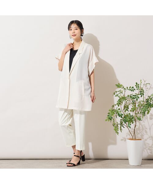 PISANO / ピサーノ ベスト | 【手洗いOK】カットスリーブテーラードジレ | 詳細3