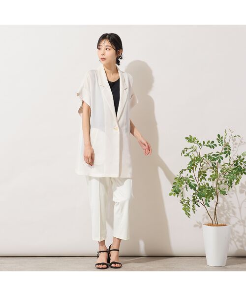 PISANO / ピサーノ ベスト | 【手洗いOK】カットスリーブテーラードジレ | 詳細4