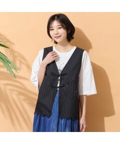 PISANO / ピサーノ ベスト | 【手洗いOK・セットアップ対応】カットワーク刺繍ジレ