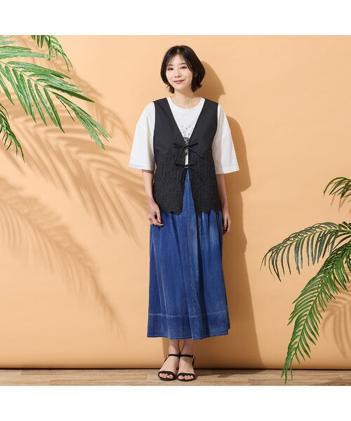 PISANO / ピサーノ ベスト | 【手洗いOK・セットアップ対応】カットワーク刺繍ジレ | 詳細1