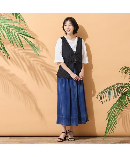 PISANO / ピサーノ ベスト | 【手洗いOK・セットアップ対応】カットワーク刺繍ジレ | 詳細2