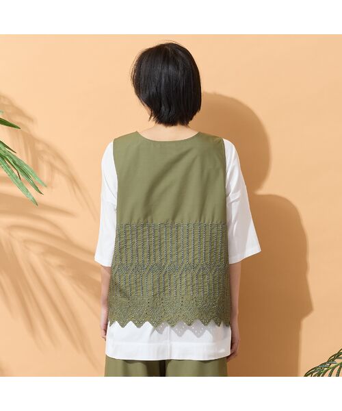 PISANO / ピサーノ ベスト | 【手洗いOK・セットアップ対応】カットワーク刺繍ジレ | 詳細6