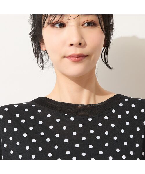 PISANO / ピサーノ ミニ丈・ひざ丈ワンピース | 【手洗いOK】ドットプリント・パワーショルダーサックワンピース | 詳細10