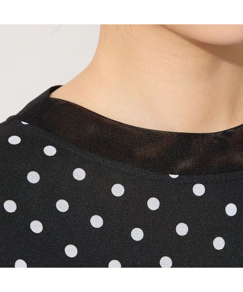 PISANO / ピサーノ ミニ丈・ひざ丈ワンピース | 【手洗いOK】ドットプリント・パワーショルダーサックワンピース | 詳細11