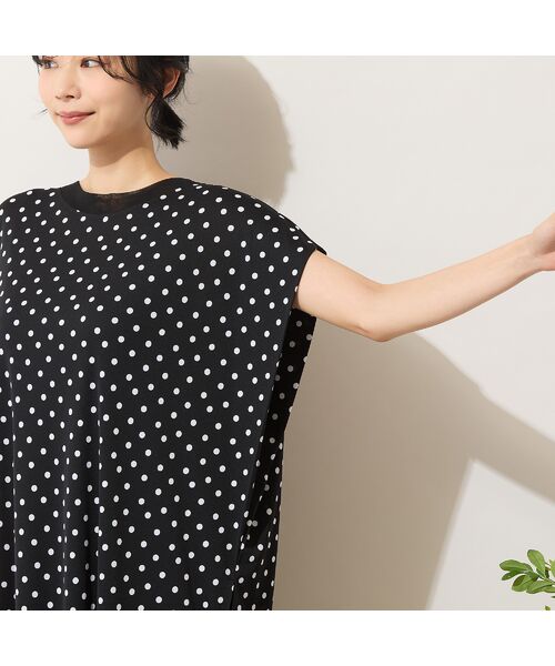 PISANO / ピサーノ ミニ丈・ひざ丈ワンピース | 【手洗いOK】ドットプリント・パワーショルダーサックワンピース | 詳細12