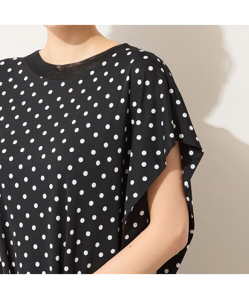 PISANO / ピサーノ ミニ丈・ひざ丈ワンピース | 【手洗いOK】ドットプリント・パワーショルダーサックワンピース | 詳細13