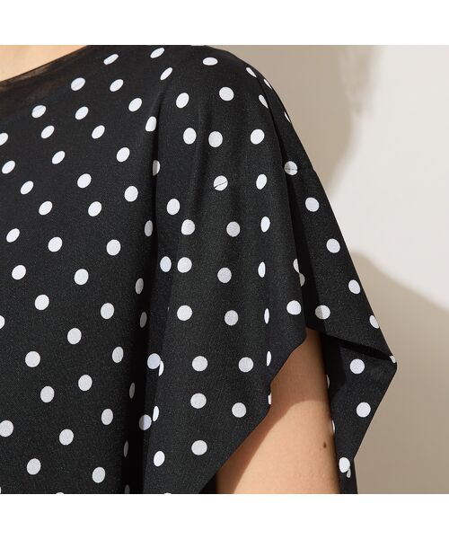 PISANO / ピサーノ ミニ丈・ひざ丈ワンピース | 【手洗いOK】ドットプリント・パワーショルダーサックワンピース | 詳細14