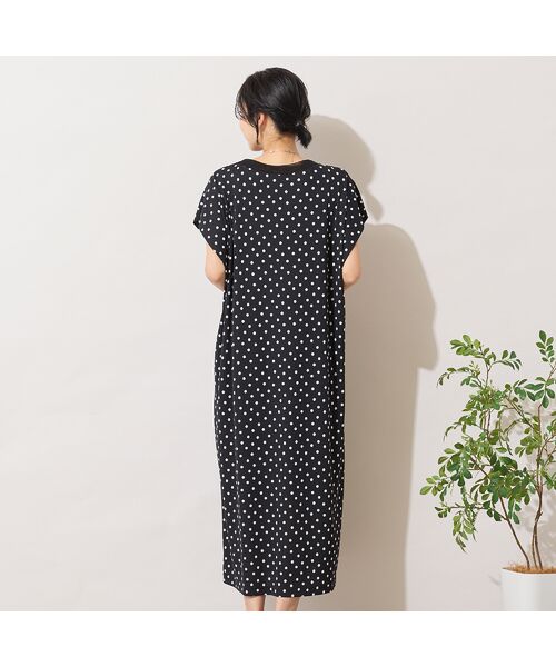 PISANO / ピサーノ ミニ丈・ひざ丈ワンピース | 【手洗いOK】ドットプリント・パワーショルダーサックワンピース | 詳細2